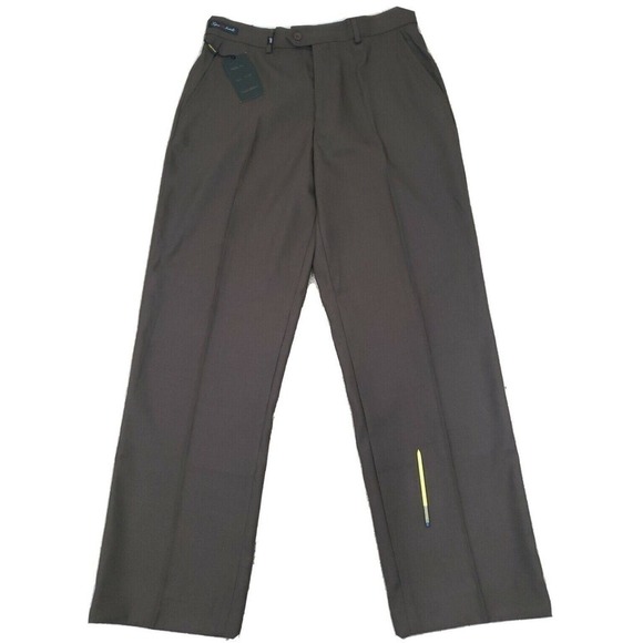 Eddie Domani ~Men's 34/30~ Brown Wool Blend Straight Leg Dress Pants NWT. - Picture 10 of 12